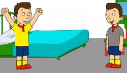 Hair caillou and classic caillou Meme Template