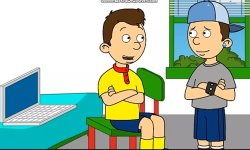 Hair caillou and classic caillou something thinking Meme Template