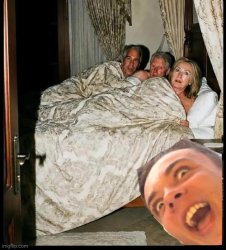 Hillary in bed with Epstein Meme Template
