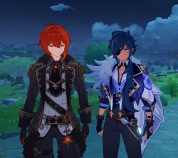 Diluc and Kaeya Meme Template