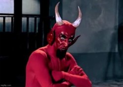 The Devil looking at me Meme Template