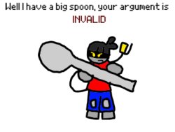 A has a big spoon Meme Template