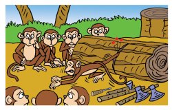 Monkey and wedge Meme Template