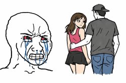 Your girlfriend is taken Wojak Meme Template