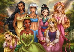 Disney's Princesses 2 (7 Princess Characters) Meme Template