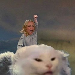 Never Ending Story Yelling at Cat Meme Template