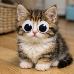 Kitten with Googly eyes Meme Template