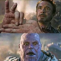 Thanos Ironman finger Meme Template
