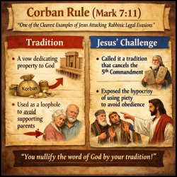 3. Corban Rule (Mark 7:11) Tradition: •	A vow dedicating propert Meme Template