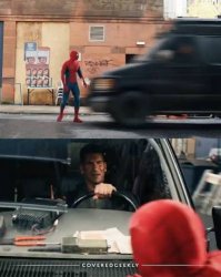Spiderman ran over Meme Template