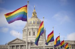 Frisco Rainbow Flags Meme Template