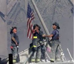 911 Firemen n Flag Meme Template