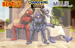 Millie, Bently & Changewing shared announcement template Meme Template