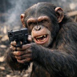 mokey with gun Meme Template