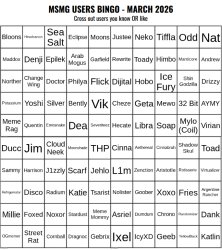 MSMG Users Bingo (March 2026) Meme Template