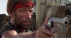Chuck Norris as Lone Wolf McQuade Meme Template