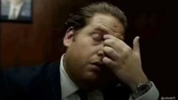 Jonah hill rubbing his eyes Meme Template