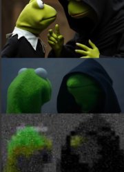 Evil Kermit scaling Meme Template