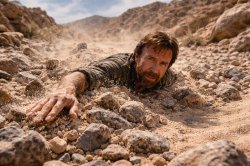 Chuck Norris swimming through the ground Meme Template