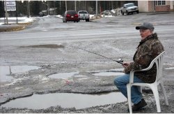 Fishing in a puddle Meme Template