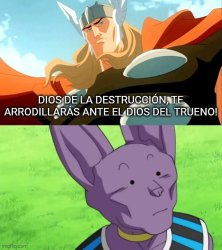 Thor versus Beerus Meme Template