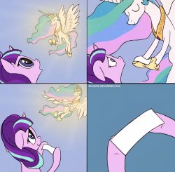 Celestia floating down gift Meme Template