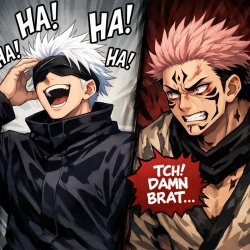 gojo laughing at sukuna Meme Template