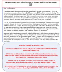 March 16 US FARMER LETTER TO TORUMP Meme Template