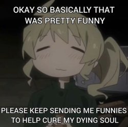 please keep sending me funnies to help cure my dying soul Meme Template