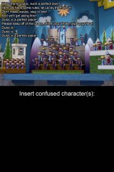 who reacts to welcome to duloc? Meme Template