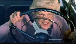 Grandma in a fast car Meme Template