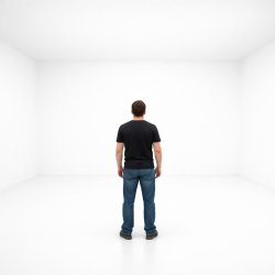 a man looking at a blank white room with nothing Meme Template