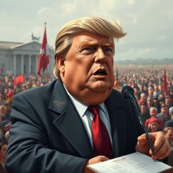 Trump as Mussolini fascist dictator disaster loser incompetence Meme Template