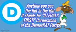 Rat in the Hat Democrat sombrero Meme Template