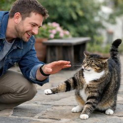 Man trying to pet a cat and the cat avoids him openly Meme Template