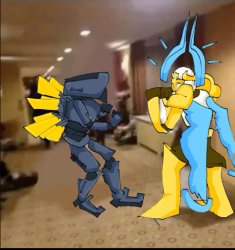 Machine and femboy angel with daddy issues fighting Meme Template