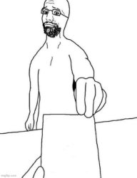 Soyjak hands you a note Meme Template