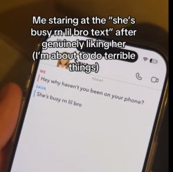She's busy lil bro Meme Template