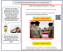 Old Doddering Don Disrespect for Fallen US Soldiers Meme Template