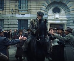 Thomas Shelby greeted by people Meme Template