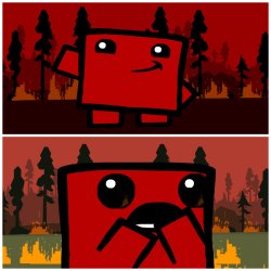 Meat Boy Before/After Meme Template
