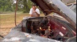 Elvis' car fire Meme Template