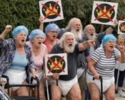 No Kings elderly protestors Meme Template