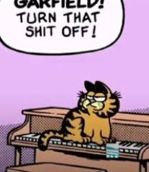 Garfield turn that shit off! Meme Template