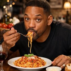 will smith eating spaghetti Meme Template