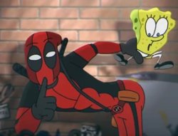 Deadpool with Spongebob Meme Template