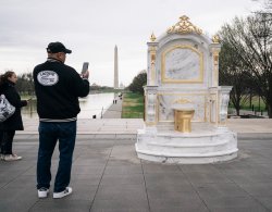 Trump toilet artwork Meme Template