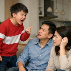 boy yelling at his parents Meme Template