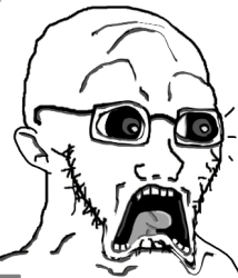 Scared Soyjak Meme Template