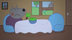 Mr wolf forces himself to eat bad food Meme Template